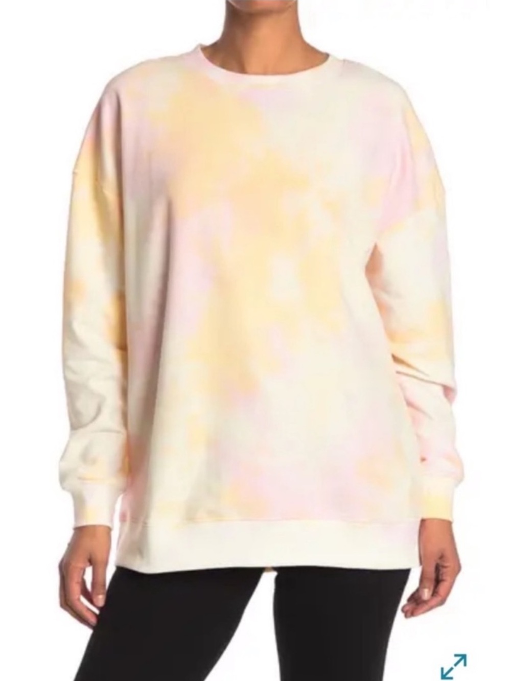 Wildfox Tie Dye Crewneck Pullover Sweatshirt Small Pink Yellow Comfy Cozy Lounge